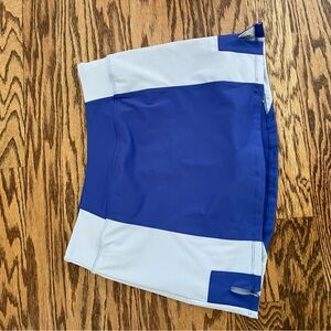 TCEC Asymmetrical Blue and White Athletic Mini Skirt